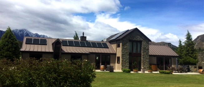 Home with solar panels